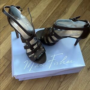 Marc Fisher Brown Strappy Platform Heels